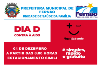 A UNIDADE DE SAÚDE DA FAMILIA DE FERNÃO ESTARÁ REALIZANDO CAMPANHA FIQUE SABENDO 2021