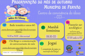 Programação do Mês de Outubro CCI 