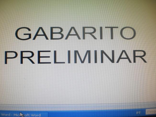 GABARITO PRELIMINAR